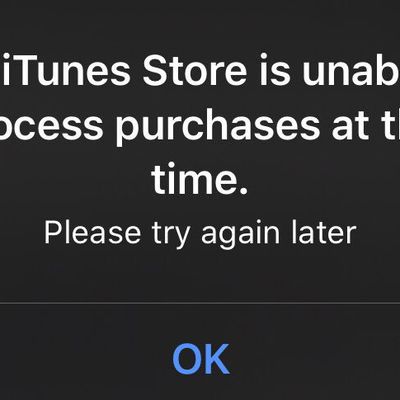 itunes store unable to process purchases