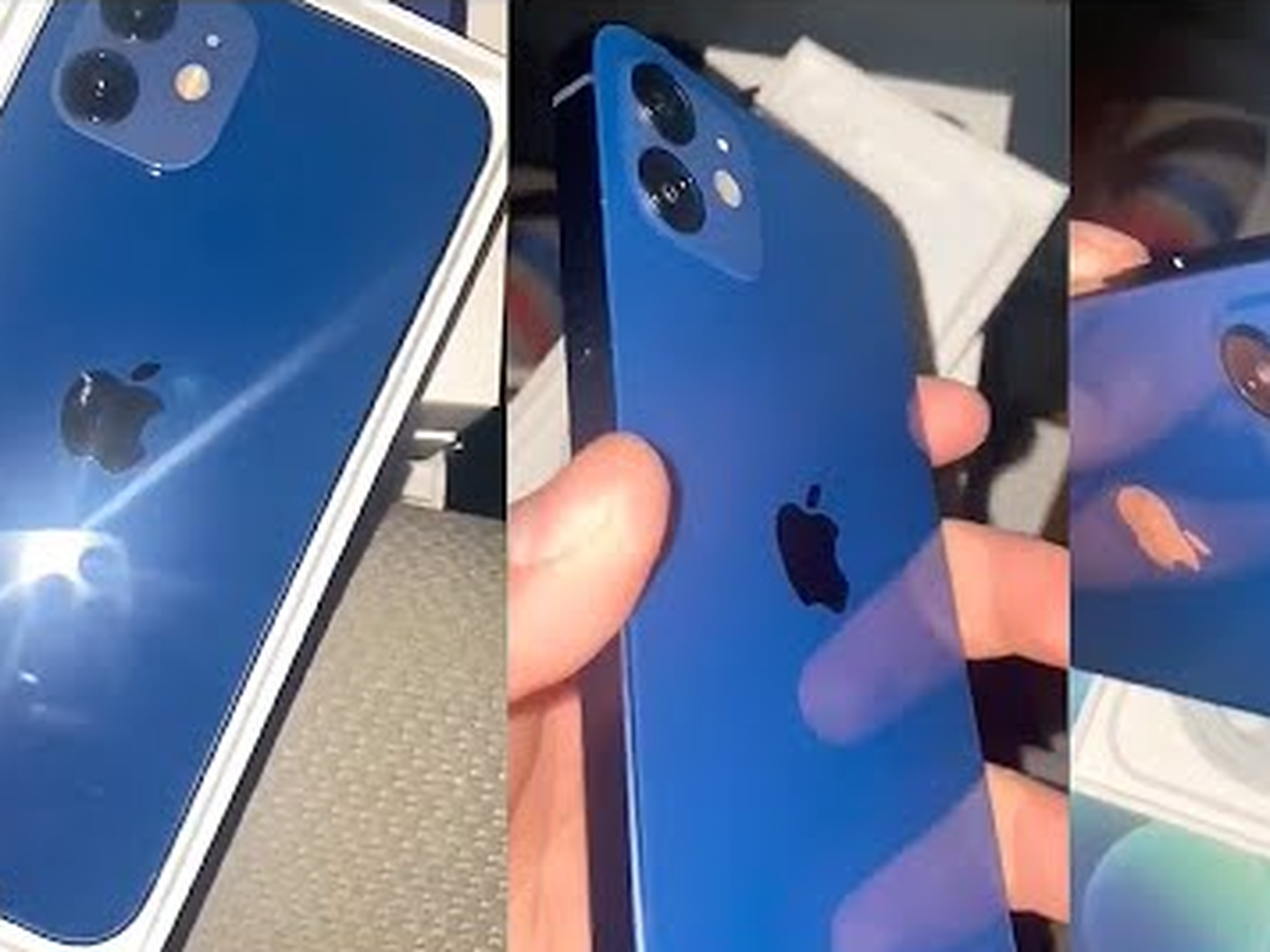Iphone 12 Pro In Graphite And Iphone 12 In Blue Shown Off In Unboxing Videos Macrumors