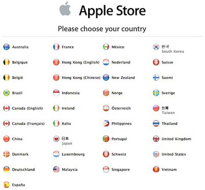 apple store countries