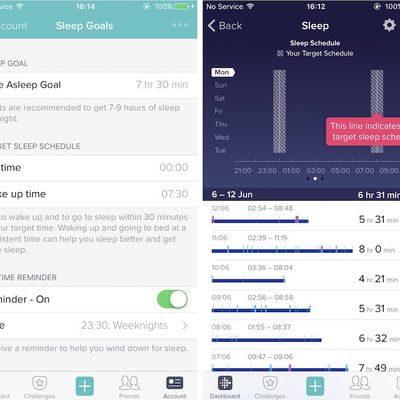 Fitbit iOS sleep schedule