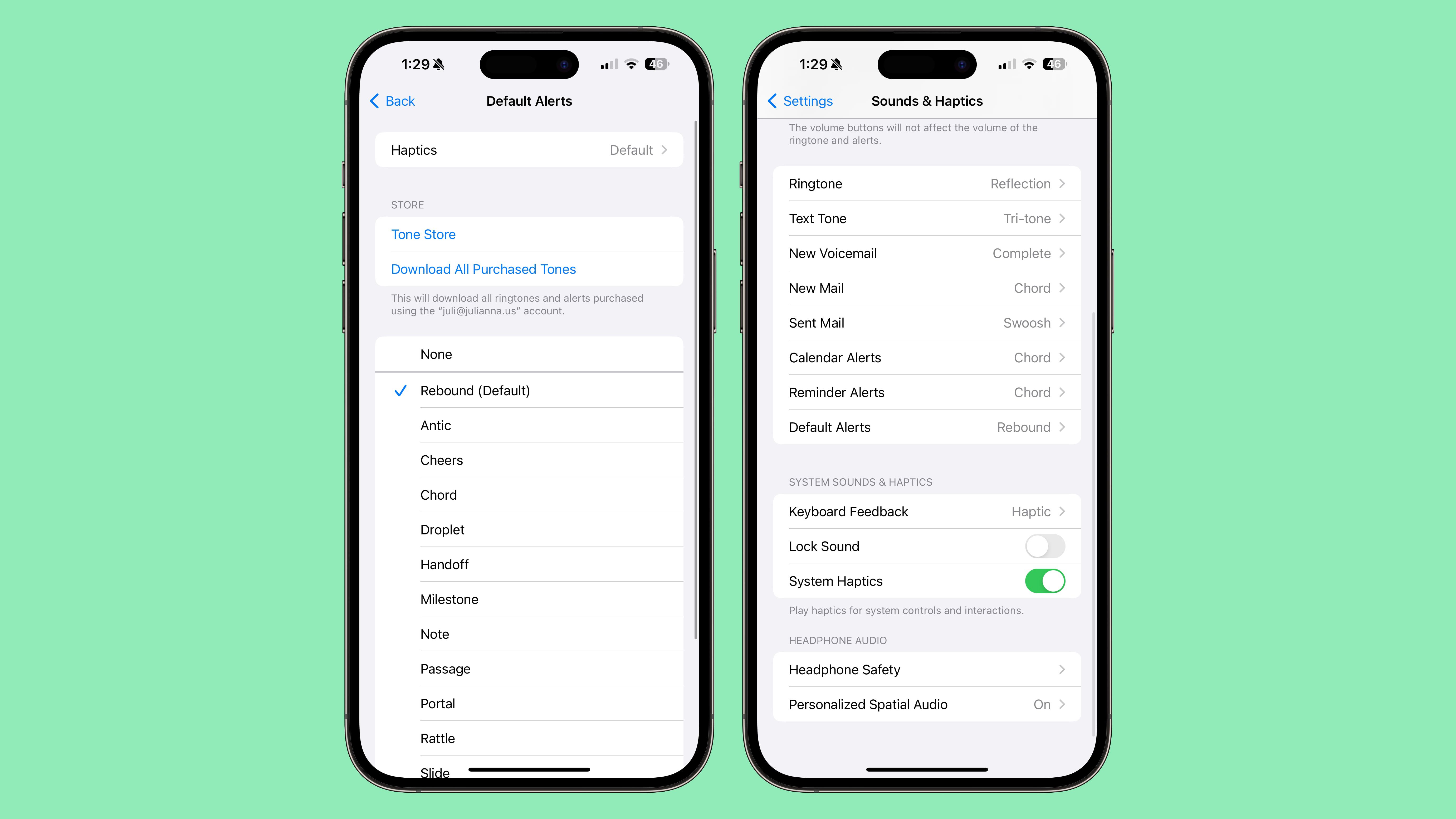iOS 17.2 beta agrega una opción para cambiar el sonido y la sensación táctil de las notificaciones predeterminadas