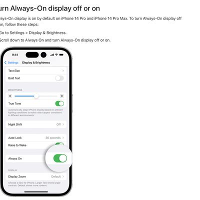 apple support doc iphone 14 pro pill hole punch design