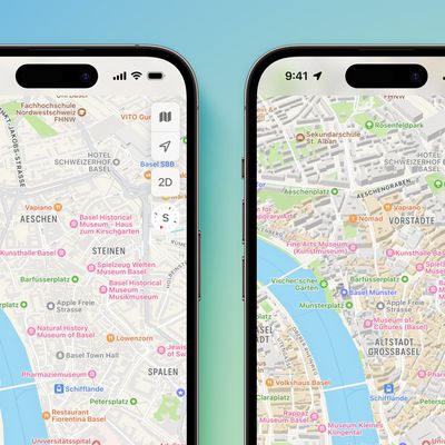 Apple Maps update 2022 Switzerland Basel before and after big
