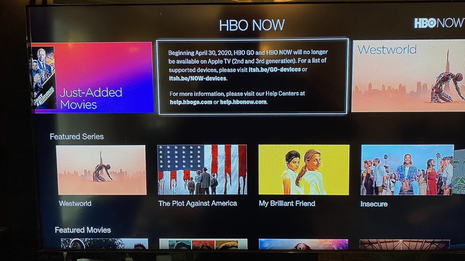 GO and HBO NOW Will No Longer Be Available on 2nd and 3rd Apple TVs Starting 30 - MacRumors