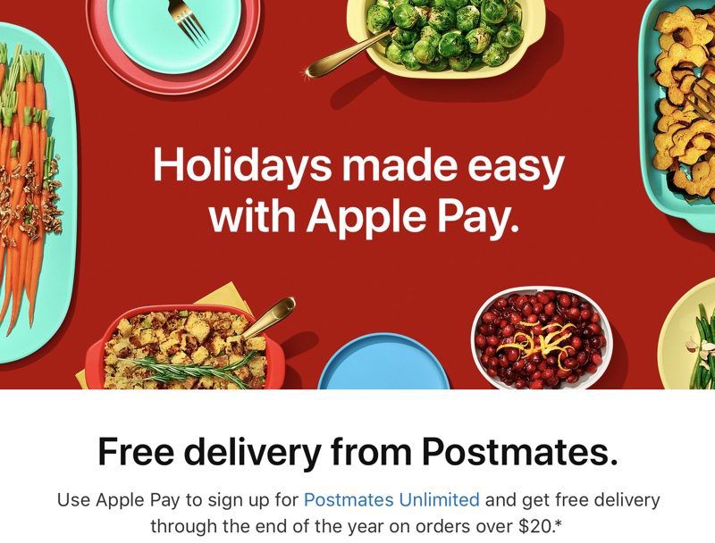 Apple Pay Promo Provides Free Postmates Unlimited Subscription Through