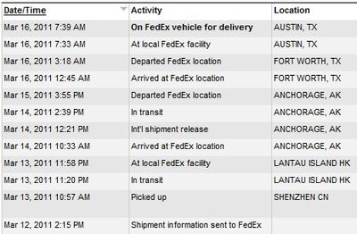 133853 ipad 2 delivery tracking