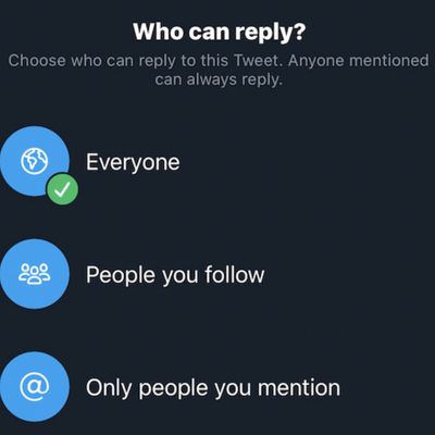 twitter limit replies feature