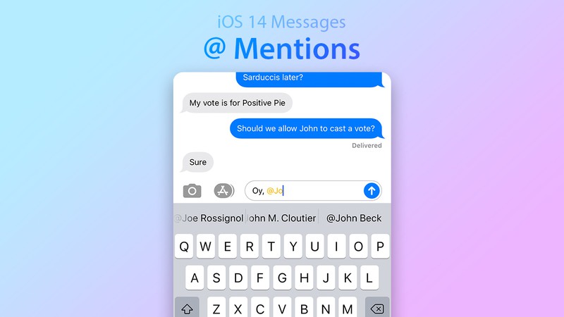 iOS 14 User Mentions Mockup