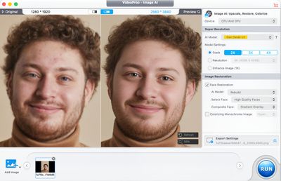 videoproc image ai face restoration