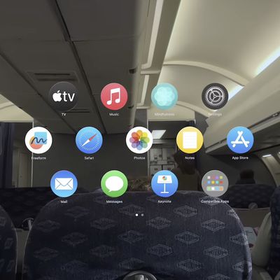 apple vision pro airplane