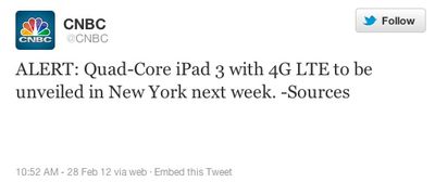 cnbc ipad 3 tweet