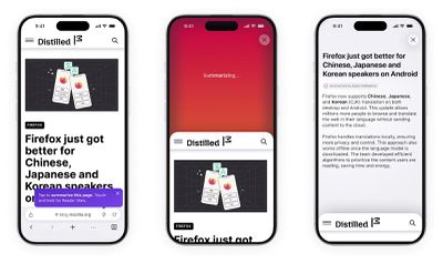 Функция Firefox «Shake to Summarize» использует Apple Intelligence
