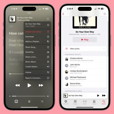 ios 17 apple music song credits