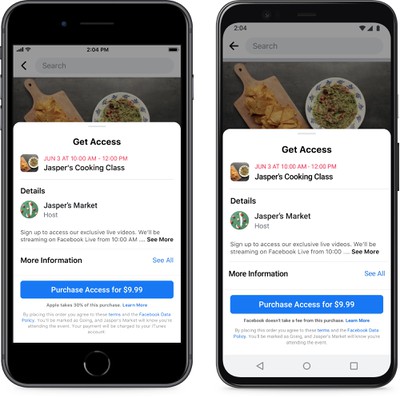 Facebook Claims Apple Is Damaging Small Businesses By Collecting Fees From Paid Facebook Events Macrumors
