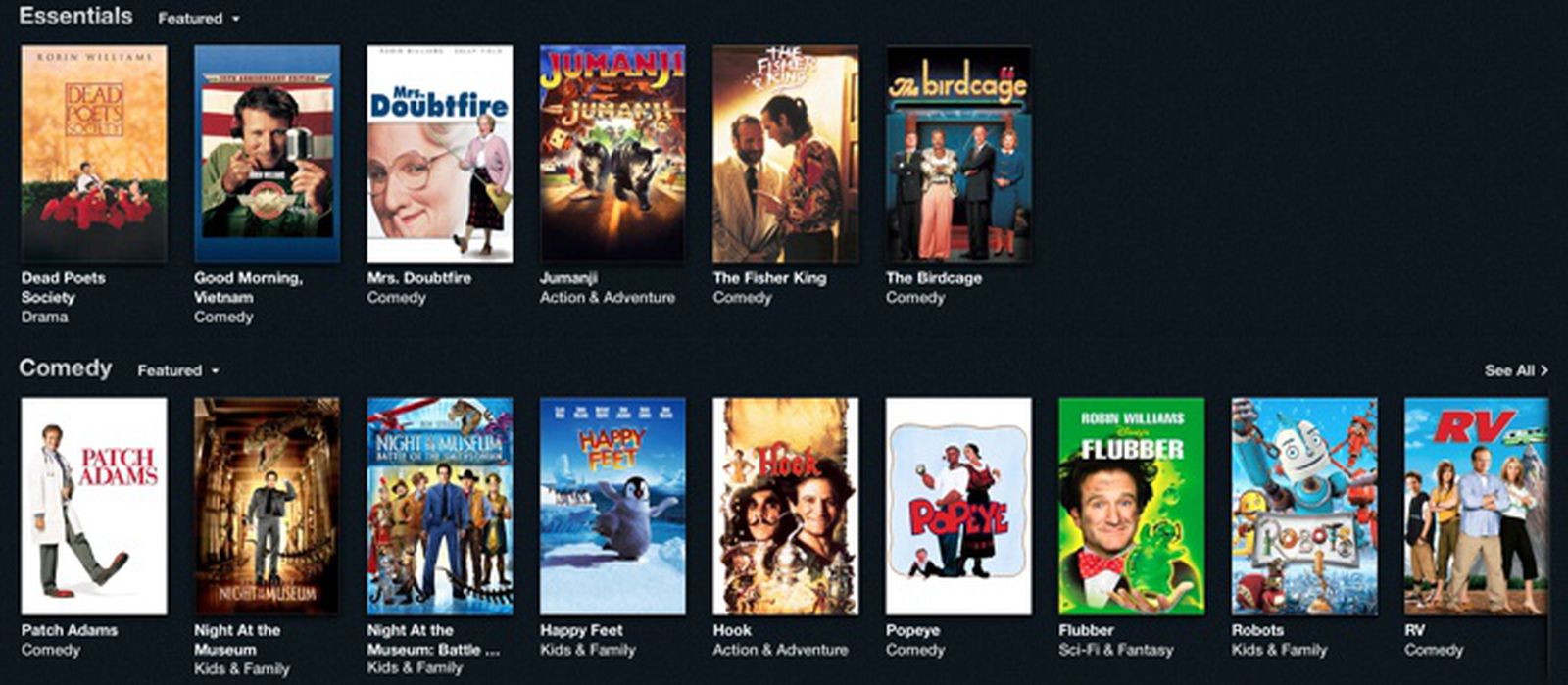 Apple Honors Robin Williams With iTunes Store Section Featuring More ...