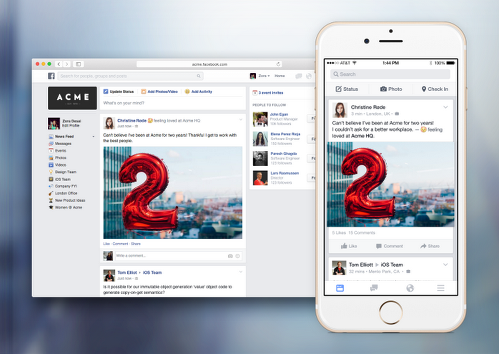 Facebook Networking Application Facebook Announces 'Work' App for iOS Focused on Workplace Social ...
