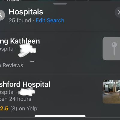 apple maps hospital error