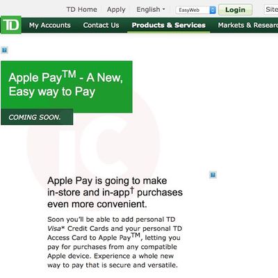 Apple Pay TD Canada Trust