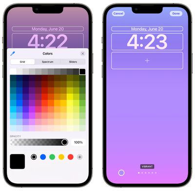 ios 16 colors lock screen