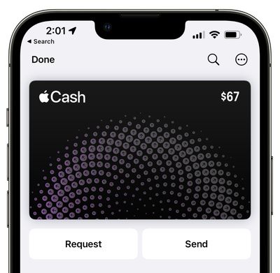 apple cash buttons