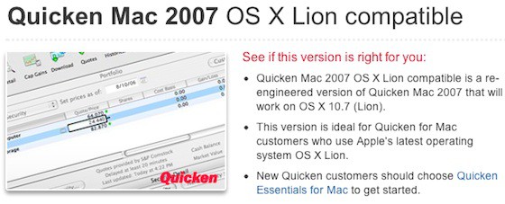 quicken 2007 for mac system requirements
