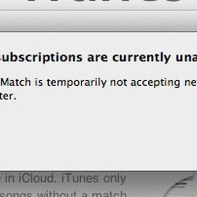 itunes match subscriptions down