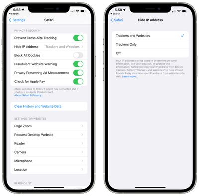 safari hide ip address ios 15