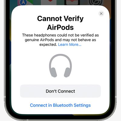 iOS 16 iPhone Unverified AirPods Alert