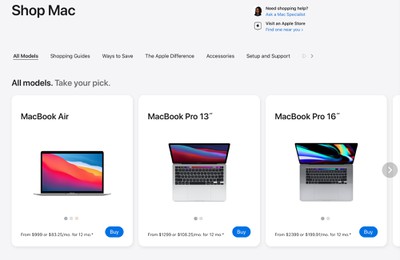 Apple's Website Gains Redesigned Store Section and Dedicated 'Store' Tab