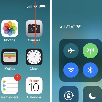 iphone x control center