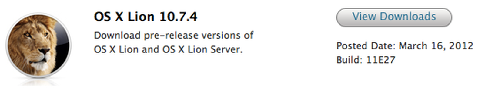 Apple Seeds First Developer Beta of OS X 10.7.4 - MacRumors