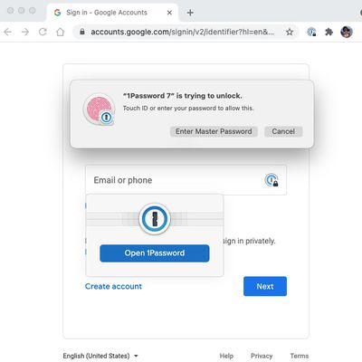 browser touch id unlock