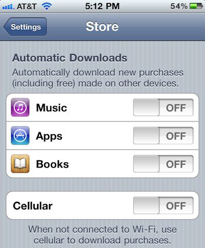 ios automatic downloads