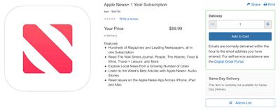 costco apple news plus