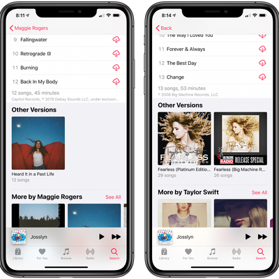 apple music other version of albums