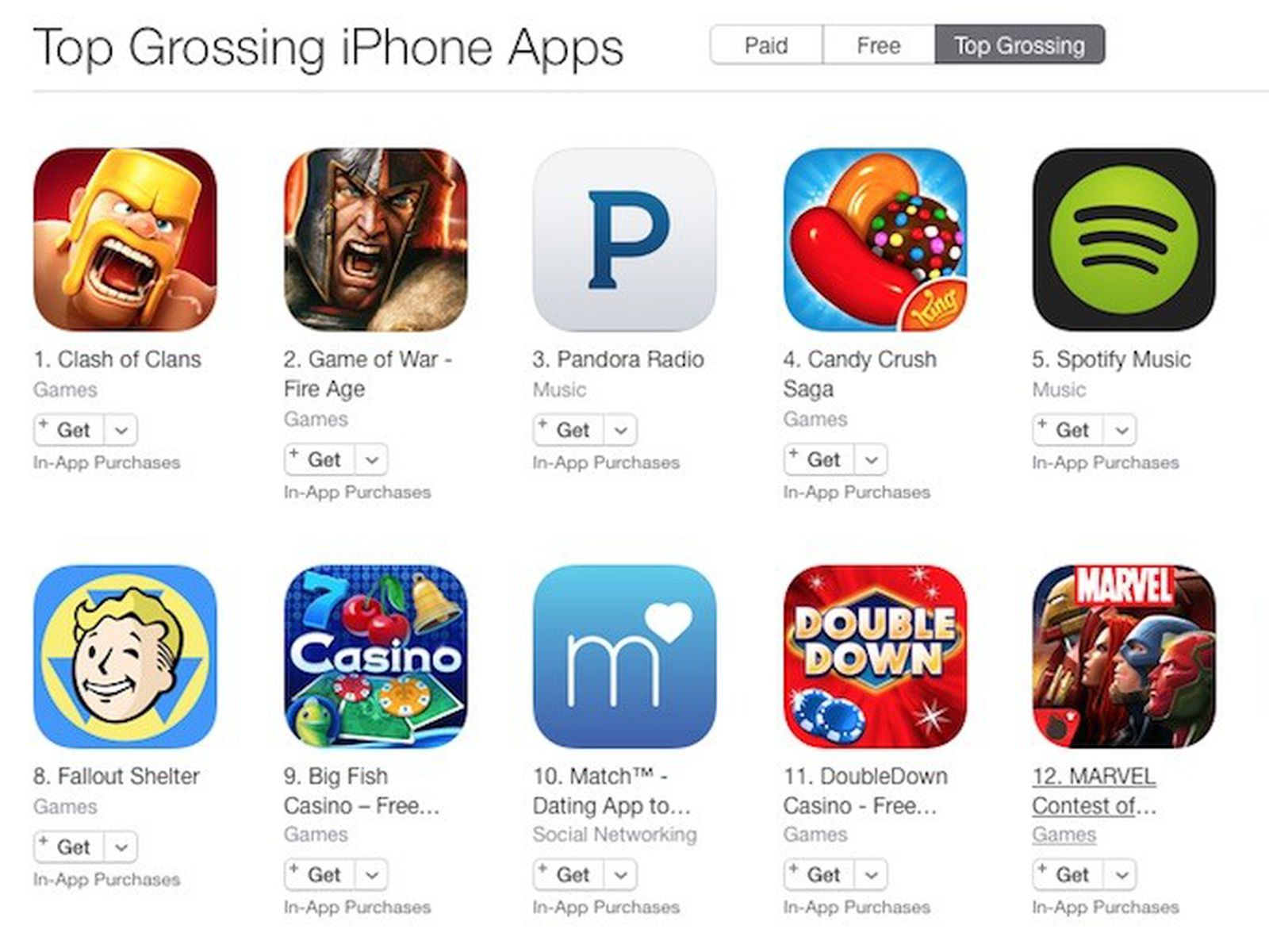top free app games for iphone