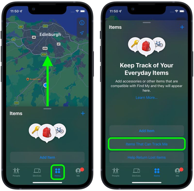 طريقة استخدام تطبيق Find My لتحديد الملحقات التي بإمكانها تتبعك