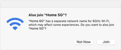 macos ventura also join 5g separate network name for 6ghz wi fi