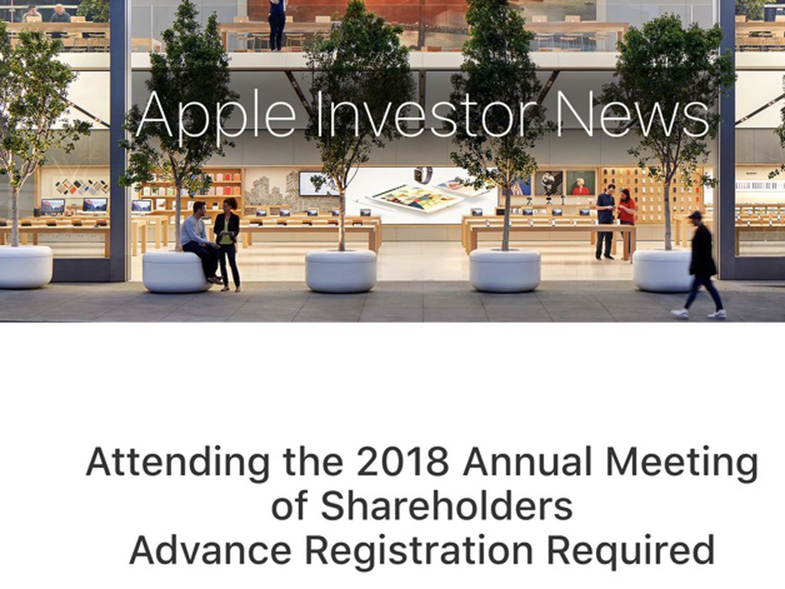 Apple S Annual Meeting Of Shareholders To Take Place On February 13 Pre Registration Required Macrumors