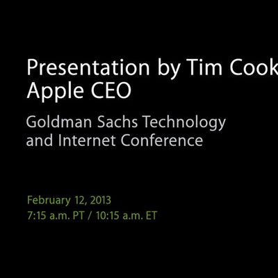 cook goldman sachs webcast