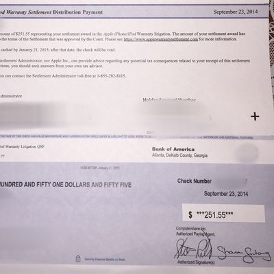 water damage settlement check