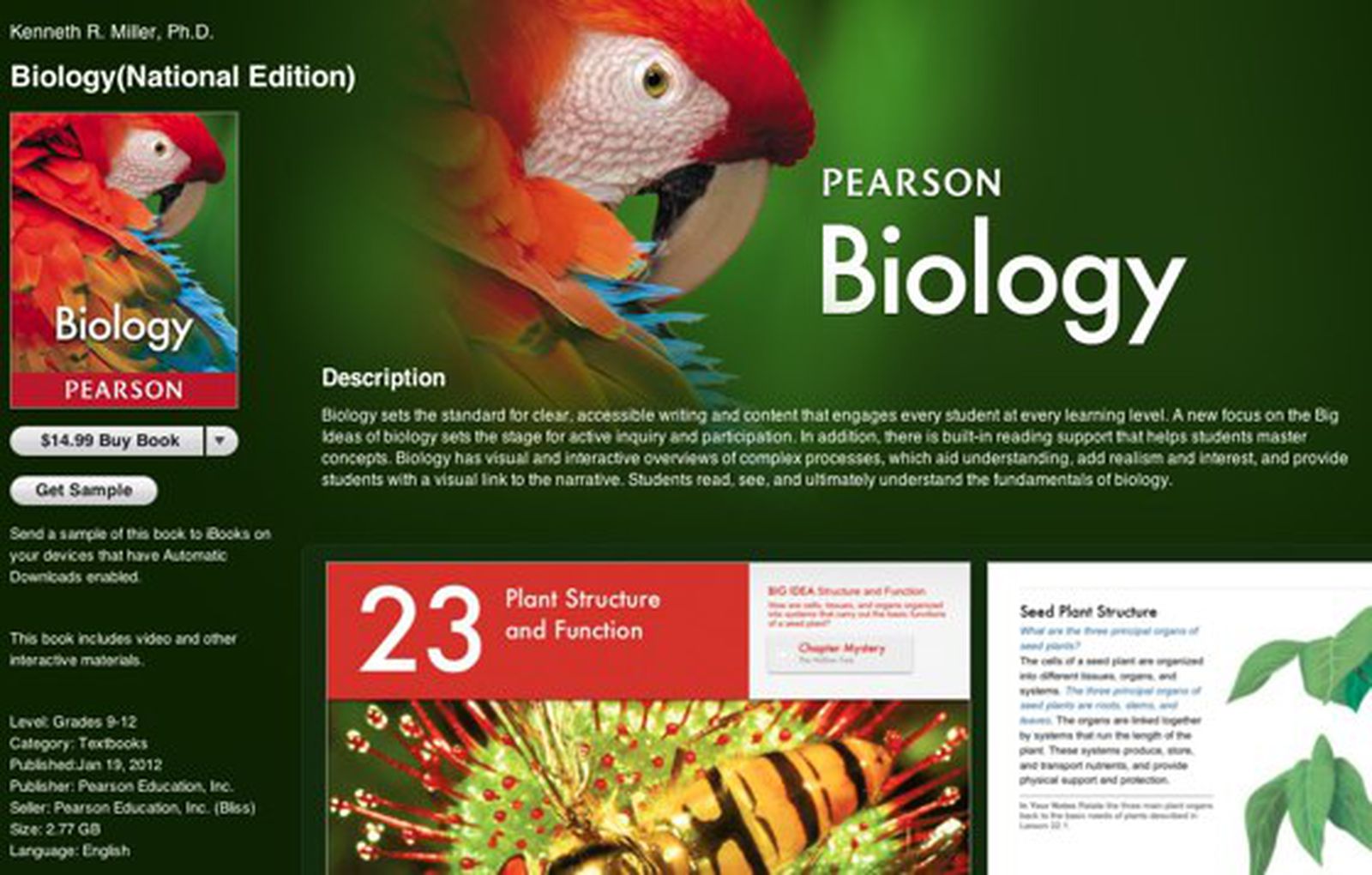 Has a bio. Pearson Biology.