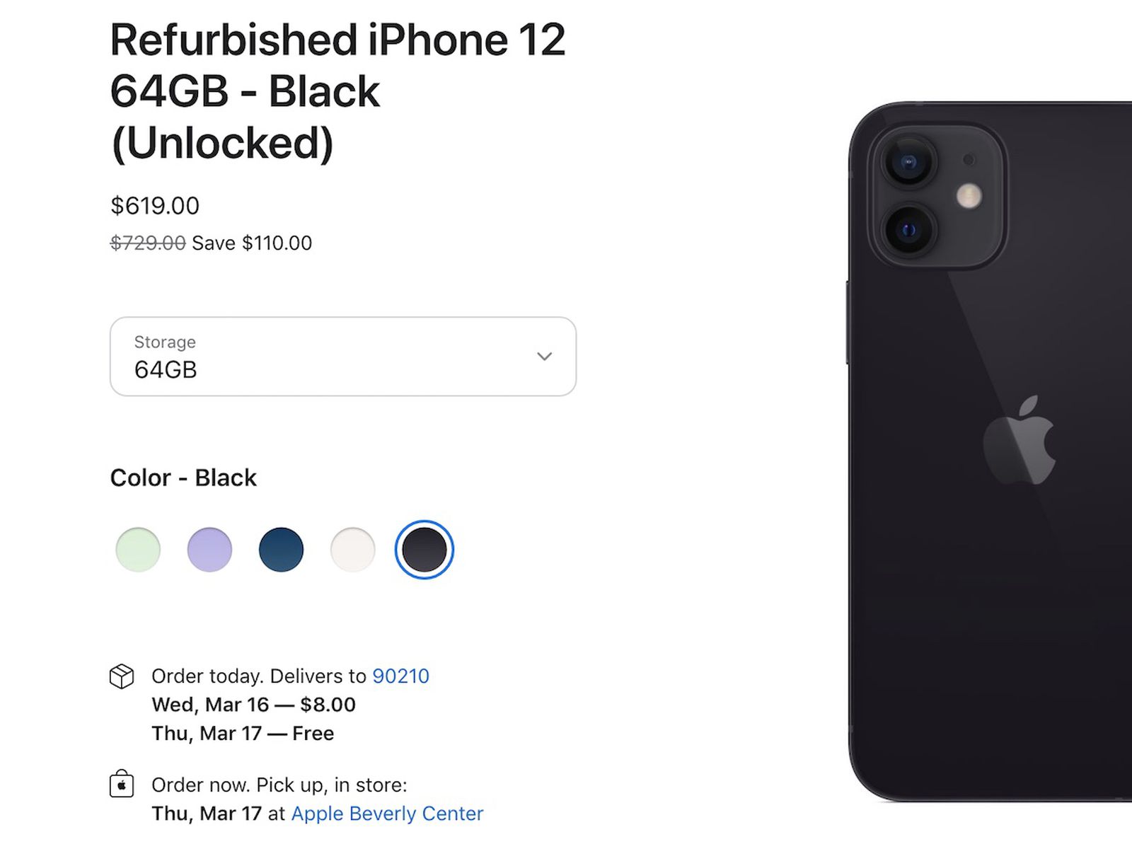 Apple iPhone 12 Certified Pre-Owned (Refurbished) Smartphone: Features,  Price & Colors