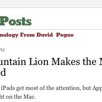 pogue nyt mountain lion