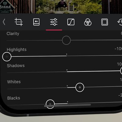 darkroom update highlight shadows