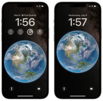 globe wallpaper widget change ios 16 - همه چیز جدید در iOS 16 بتا 3: تاریخچه AFib، تصویر زمینه دلقک ماهی، حالت قفل، به‌روزرسانی‌های صفحه قفل و موارد دیگر