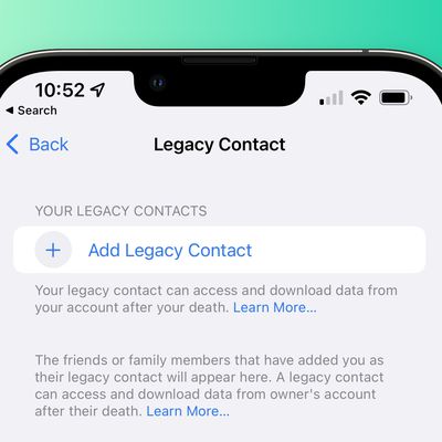 apple ios 15 2 legacy contact feature