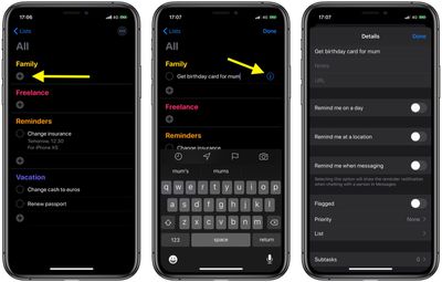 how to add a reminder ios 2