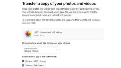 Apple Launches Service for Transferring iCloud Photos and Videos to Google Photos