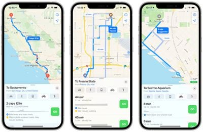 apple maps cycling directions trio